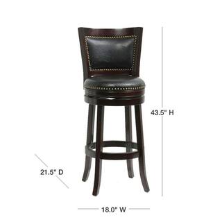 Boraam Bristol 29 in. Cappuccino Swivel Cushioned Bar Stool 42829