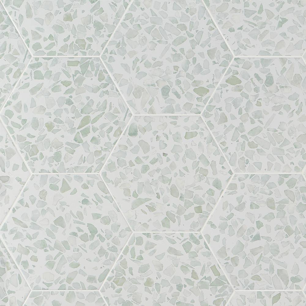 Ivy Hill Tile Fusion Hex Green Terrazzo 9.13 in. x 10.51 in. Matte Porcelain Floor and Wall Tile (8.07 sq.ft.  Case) EXT3RD106051