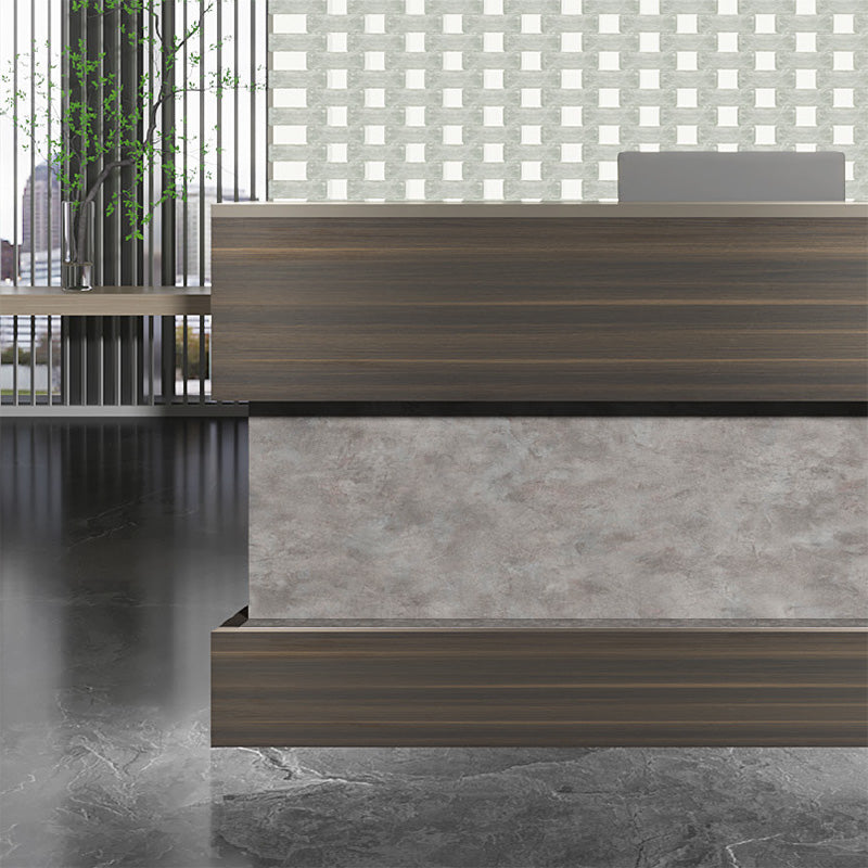 KASPER Reception Desk Right Panel 2.8M - Chocolate & Charcoal Grey