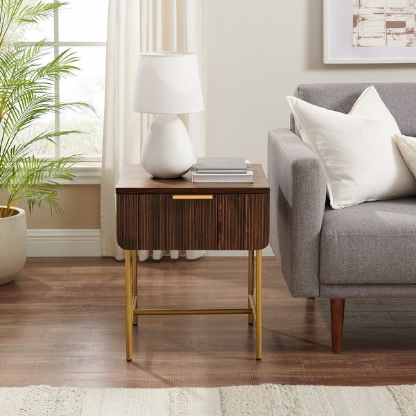 Middlebrook Designs Minimal Fluted-Door Side Table