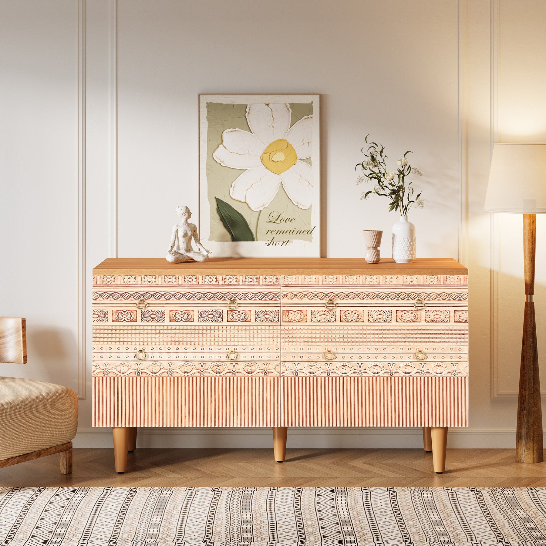 Chest of Drawers,  Farmhouse Dresser Storage with 6 drawers