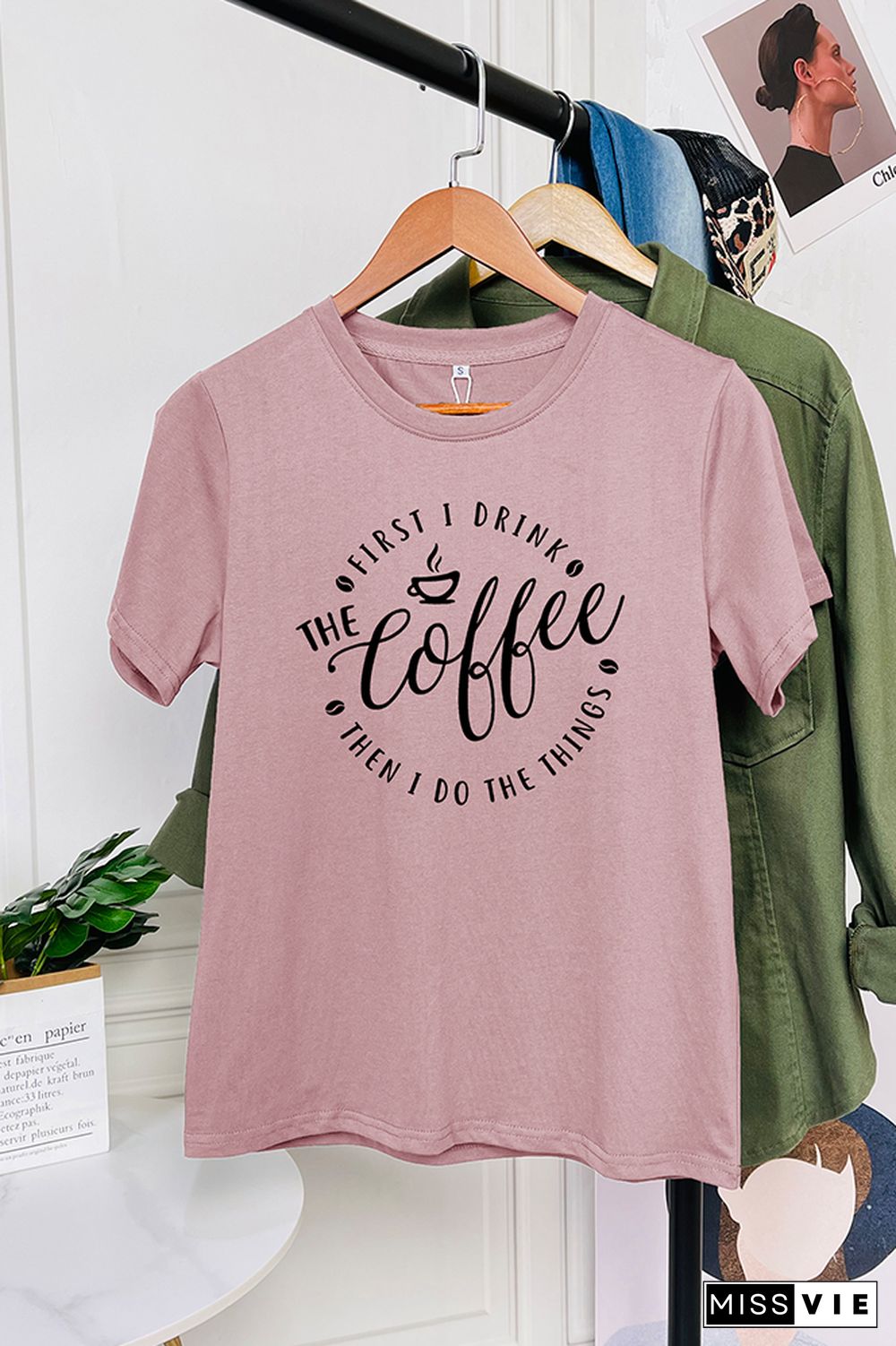 First i drink the coffee Short Sleeve Graphic Tee Wholesale