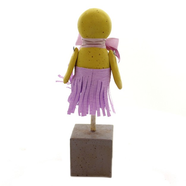 Easter Lavender Chick 1 Figurine 7 50 Inches Spring Yellow Crepe Paper Skirt 72073 Polyresin Yellow