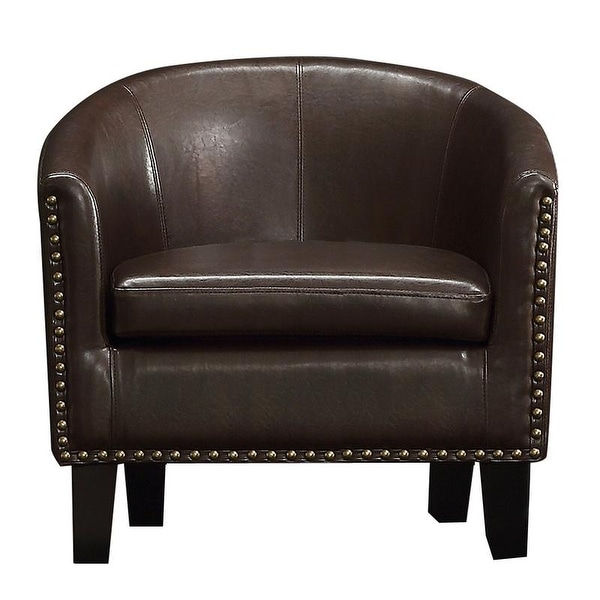 Isabela Faux Leather Barrel Accent Club Chair by Moser Bay