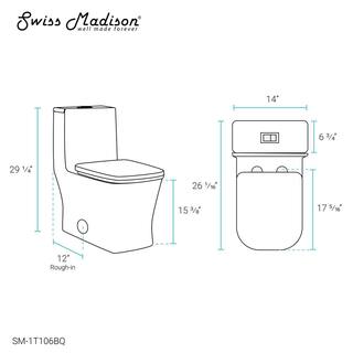 Swiss Madison Concorde 1-piece 1.11.6 GPF Dual Flush Square Toilet in Bisque SM-1T106BQ