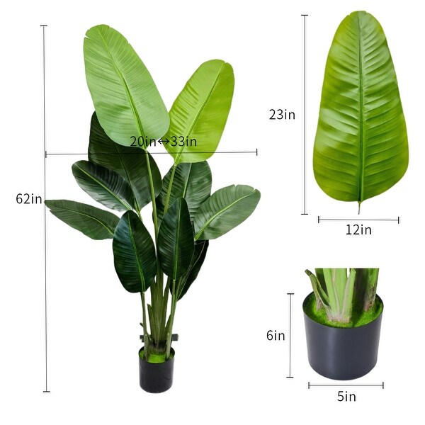 Artificial Traveler's Palm Thick Leaves Tree Model