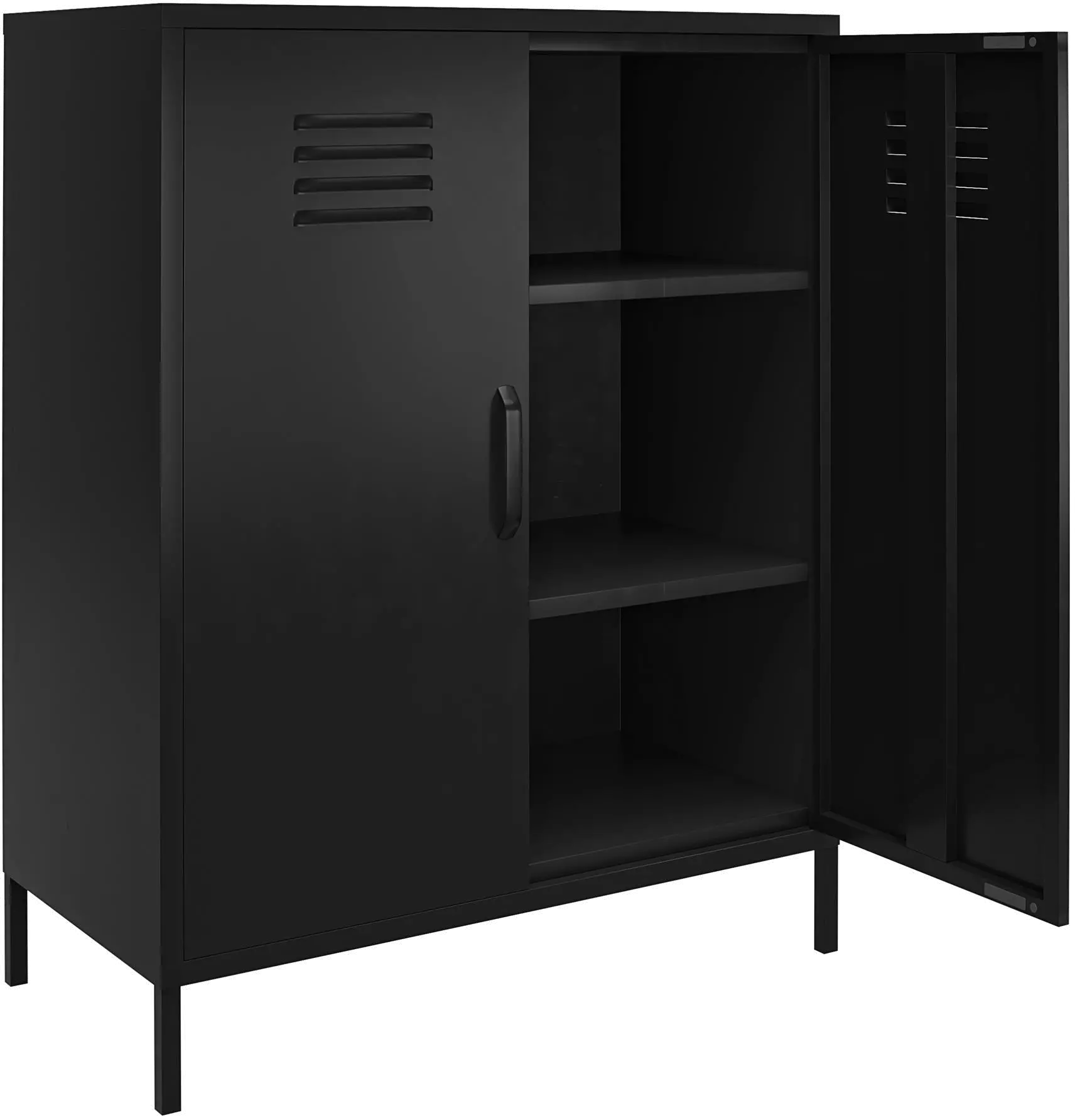 Mission Black 2 Door Metal Locker Storage Cabinet