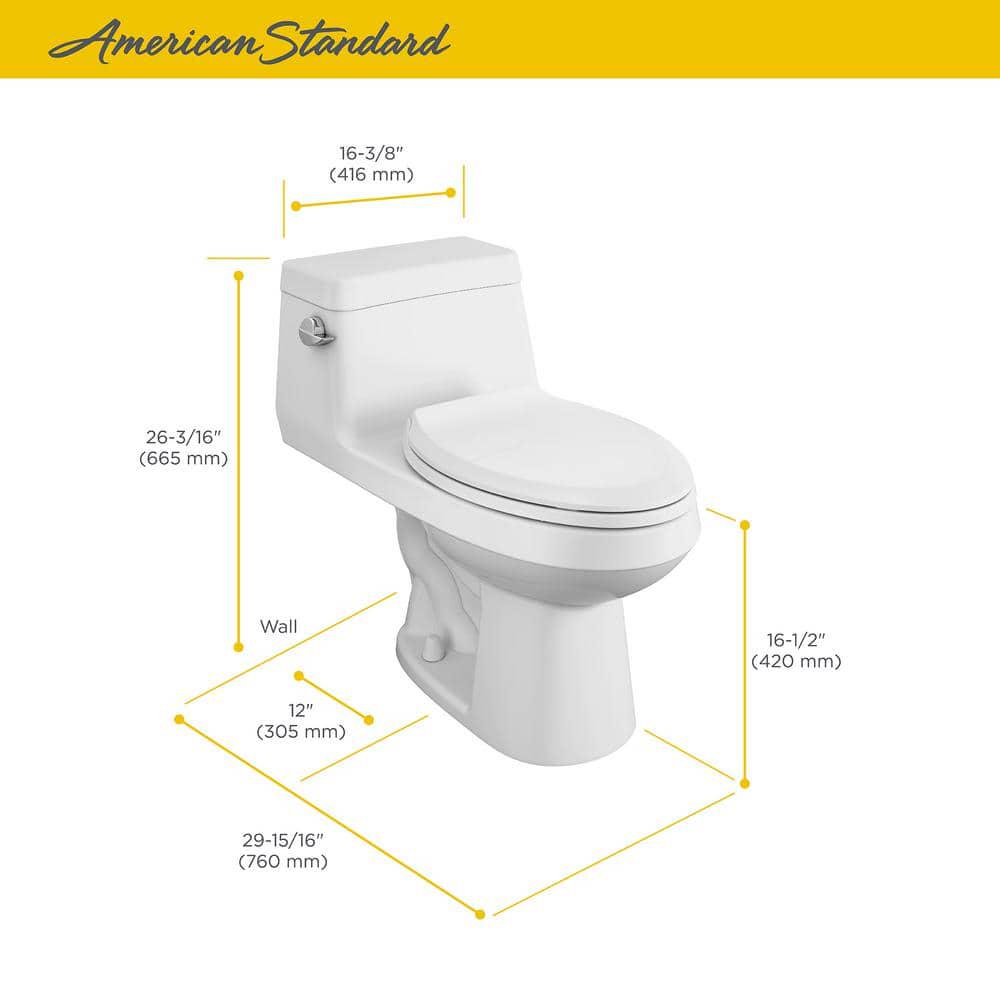 American Standard Colony 1Piece 128 GPF Single Flush Elongated Toilet in White Seat Included