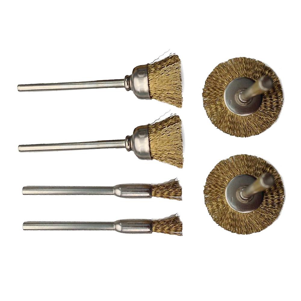 6pcs/set Wire Brushes Kit Bowl Type 15mm Straight Type 8mm T Type 22mm Power Tools Parts For Grinders Polisher