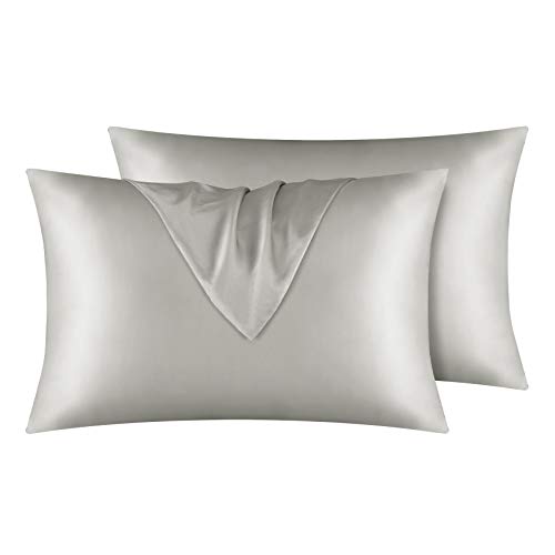 Satin Pillowcase for Hair and Skin, 2 pcs Silky Pillowcases with Envelop Closure