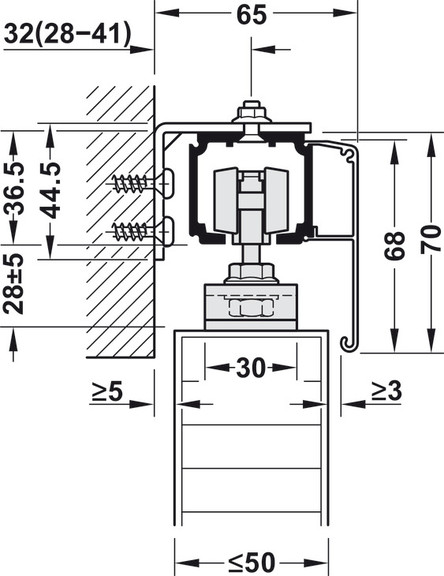 Hafele 941.62.009 Sliding door fitting  Slido D Li...