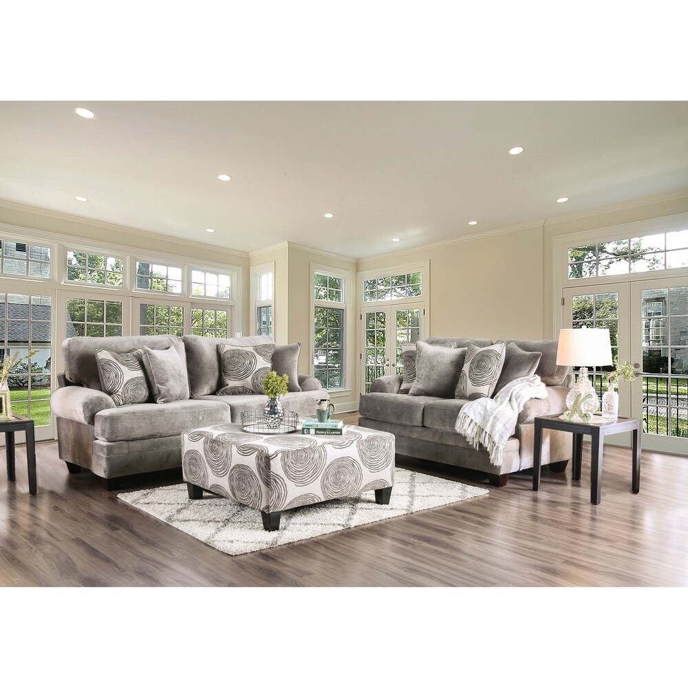 Jeta Transitional Microfiber Padded 2 Piece Living Room Set by Furniture of America