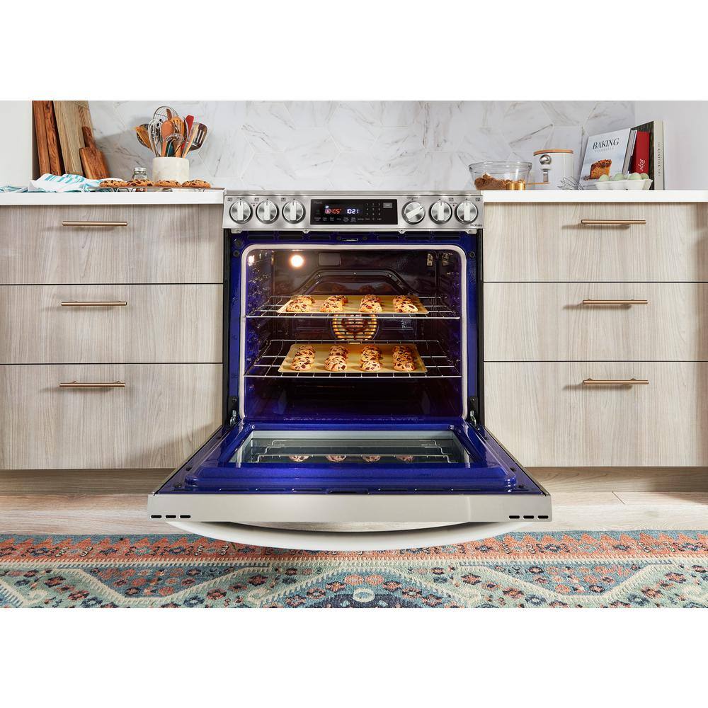 LG 6.3 cu. ft. Slide-in Electric Range with EasyClean Instaview and Air Fry in Printproof Stainless Steel LSEL6335F