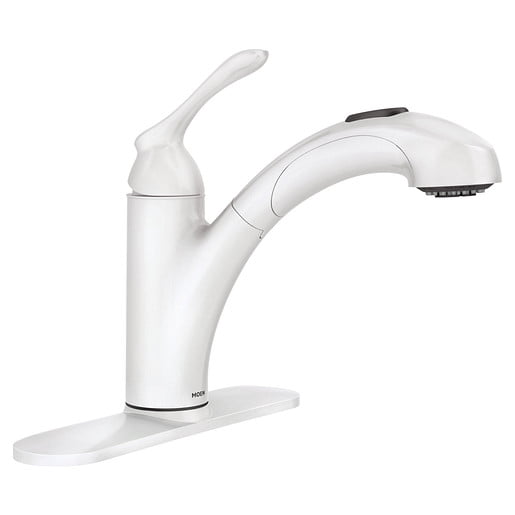 Moen 87017W Glacier One-Handle Pull Out Kitchen Faucet