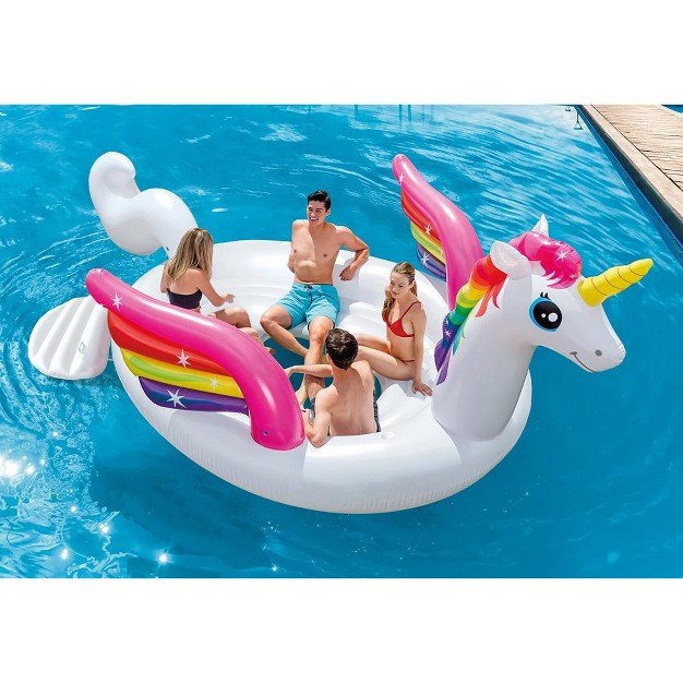 Intex 57296ep Unicorn Party Inflatable Pool Island Float 169l X 119w X 60h Inches