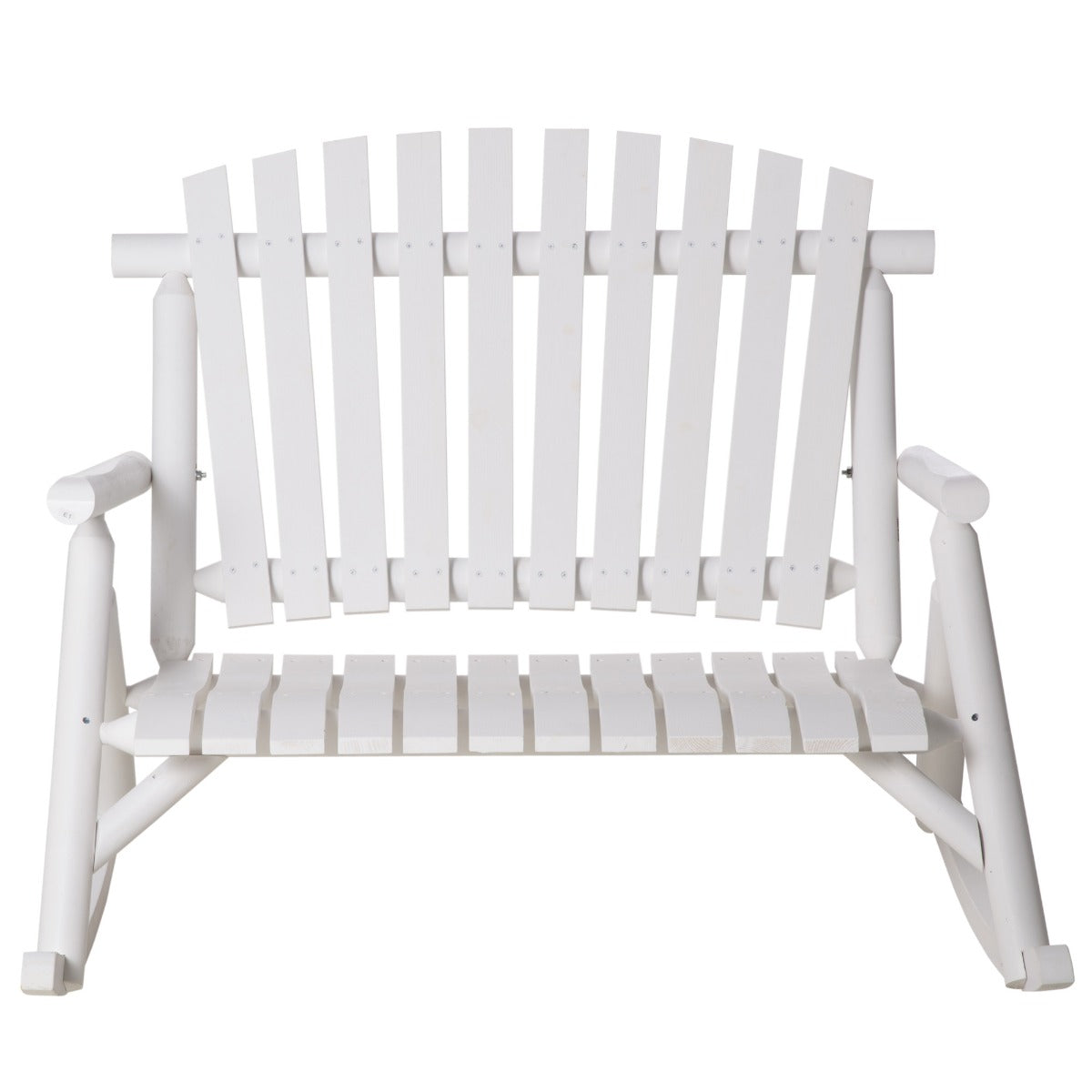 Festnight Wooden Rocking Chair, Indoor Outdoor Porch Rocker for Backyard Garden, White