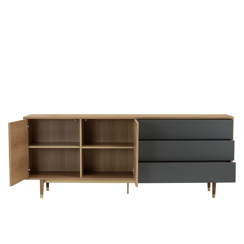 HOUSTON 200cm Sideboard Buffet - Oak & Grey