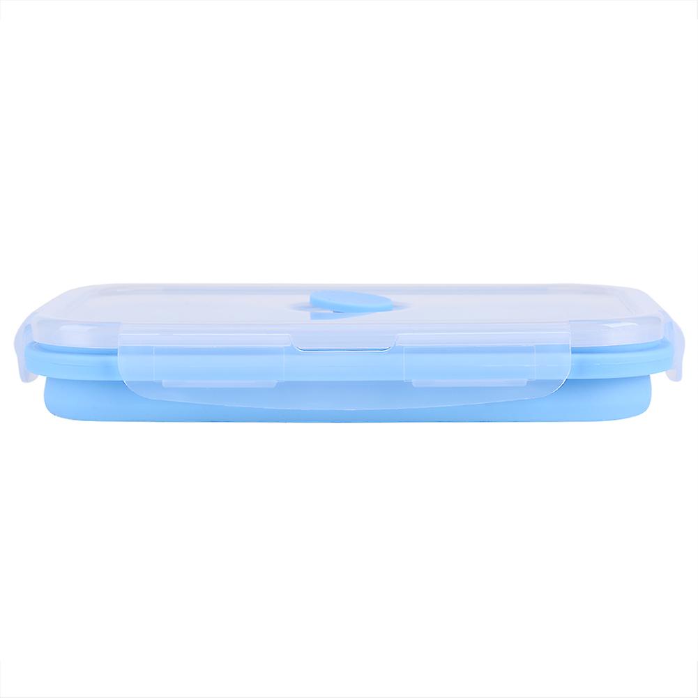 800ml Silicone Collapsible Portable Lunchbox Bowl Folding Food Storage Container Blue