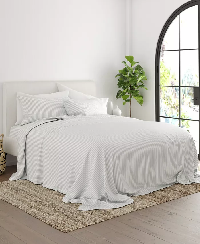 ienjoy Home Expressed In Embossed by The Home Collection Striped 3 Piece Bed Sheet Set， Twin