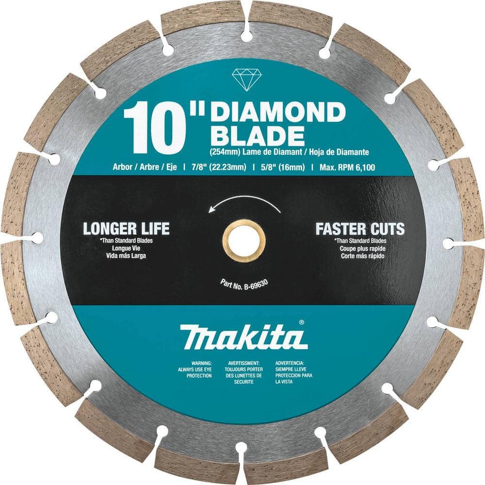 Makita 10 in. Segmented Rim Diamond Blade for General Purpose B-69630