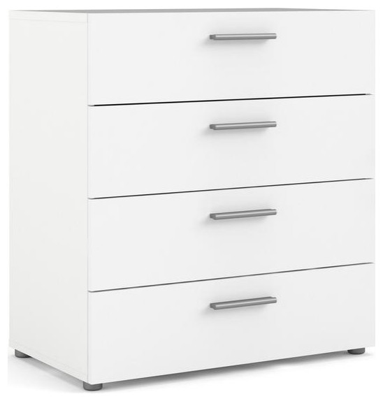 Austin 4 Drawer Chest  White   Contemporary   Dressers   by BisonOffice  Houzz