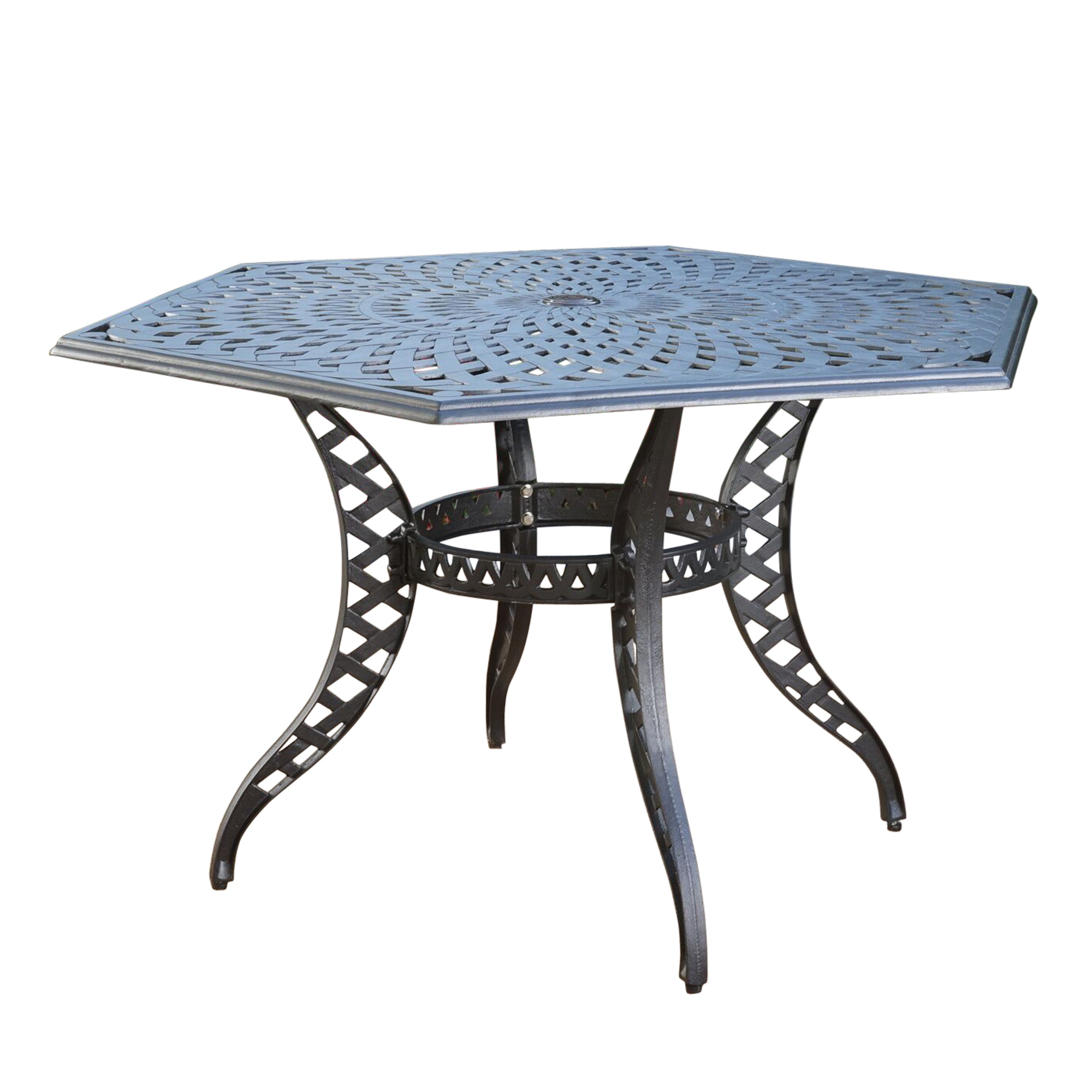 Hammond Outdoor Black Sand Cast Aluminum Hexagon Table