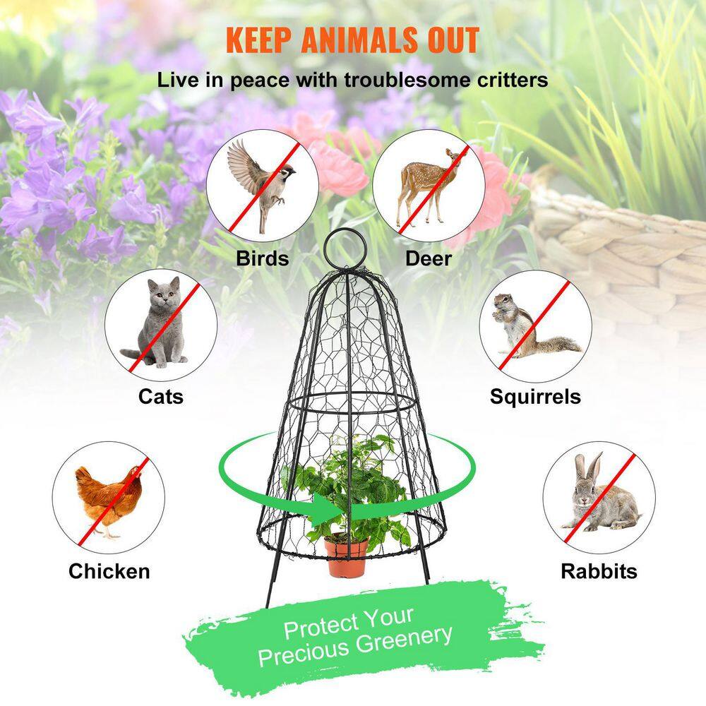 VEVOR Chicken Wire Cloche 12.2 in. x 20 in. Plant Protector Sturdy Metal Cage Garden Protection from Animals (6-Packs) HYZWBHT612X20VMPAV0