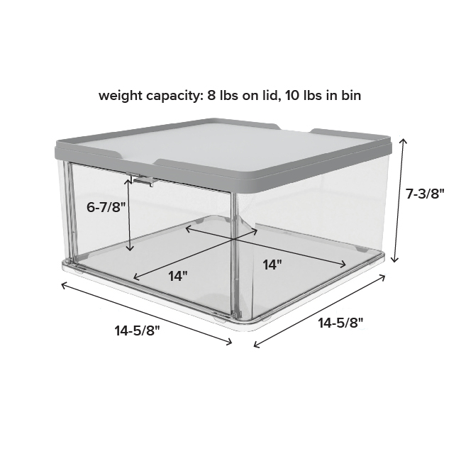 iDesign Manhattan Modular Storage DropFront Bin with Lid