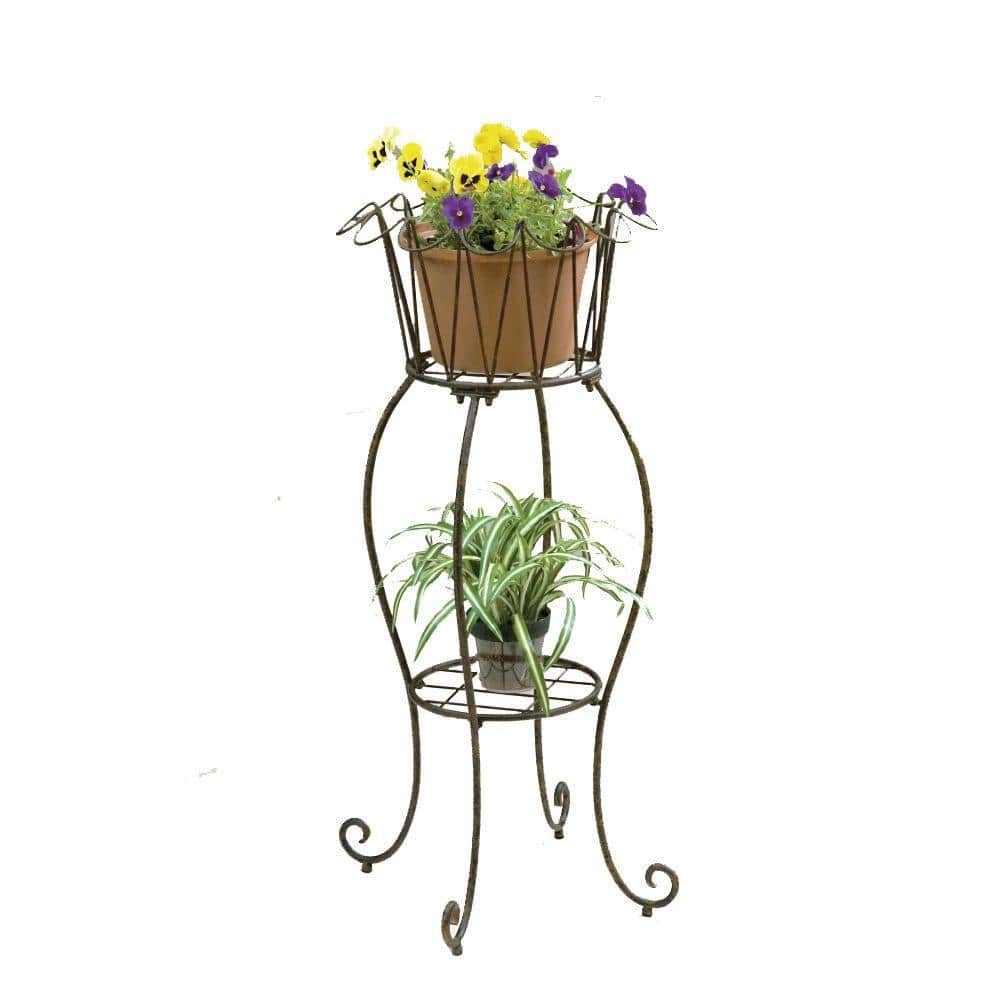 Deer Park 16 in. Metal Tall Round Wave Planter PL216X