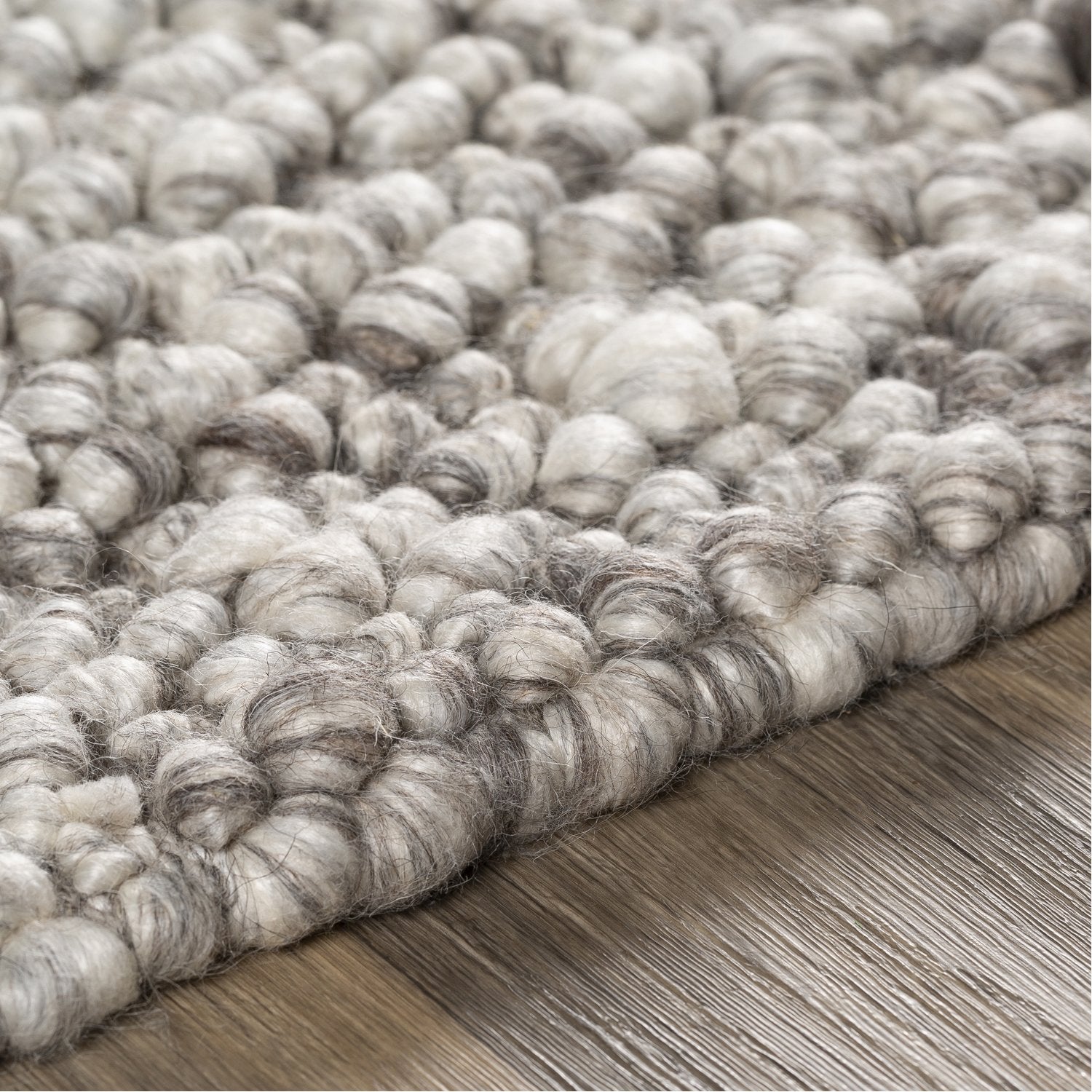 Como Hand Woven Rug in Medium Gray, Ivory