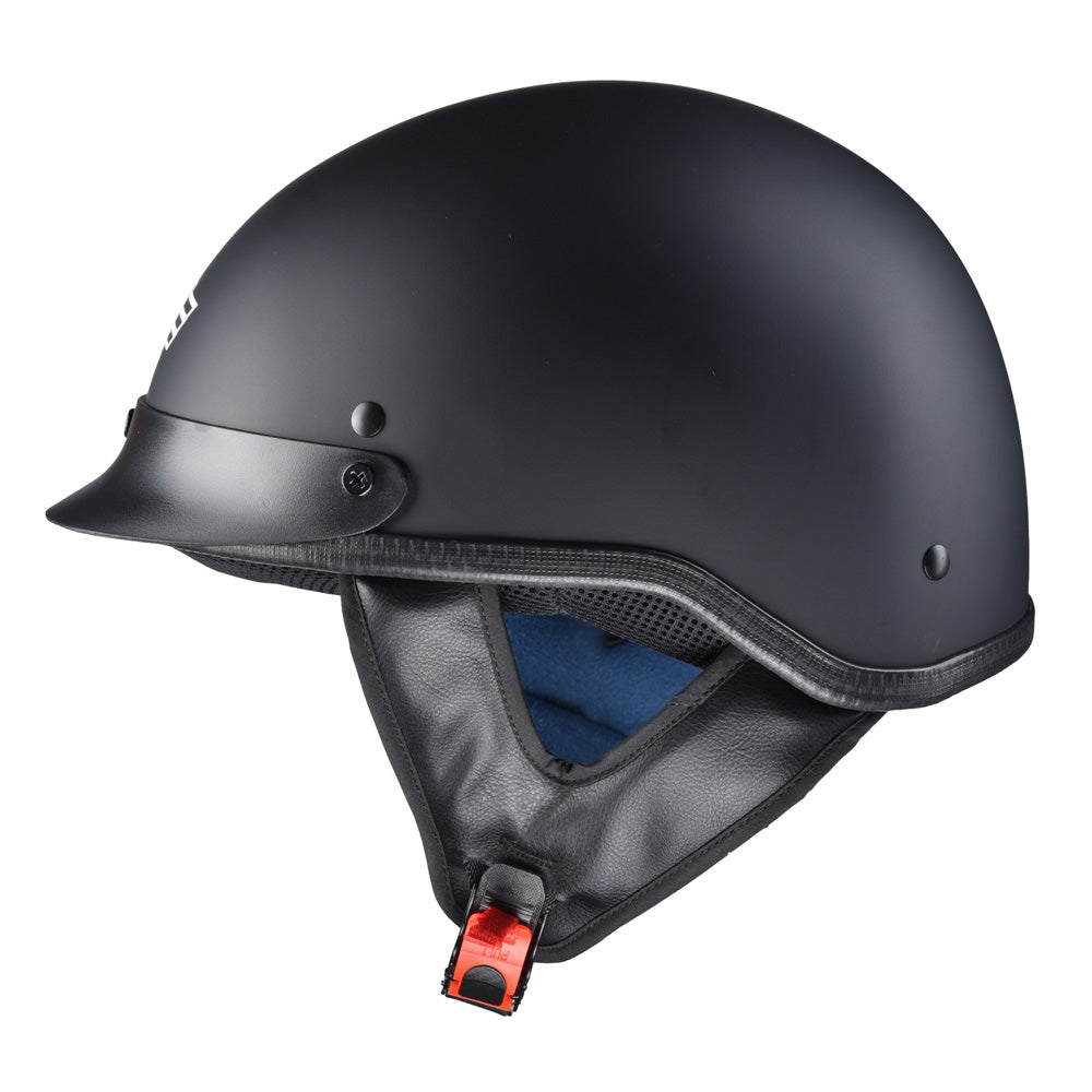 AHR RUN-C Half Helmet Matt Black Chopper Motorcycle Helmet DOT