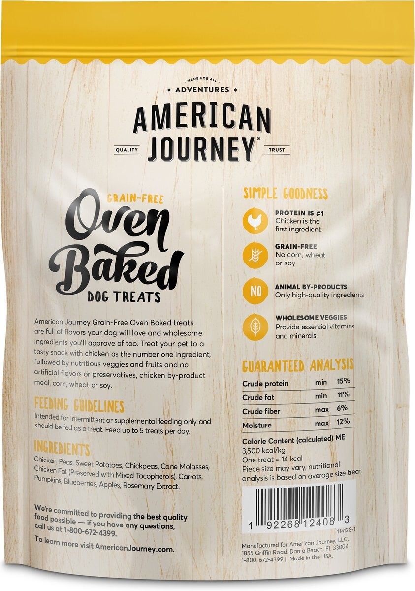 American Journey Chicken Recipe Grain-Free Oven Baked Crunchy Biscuit Dog Treats