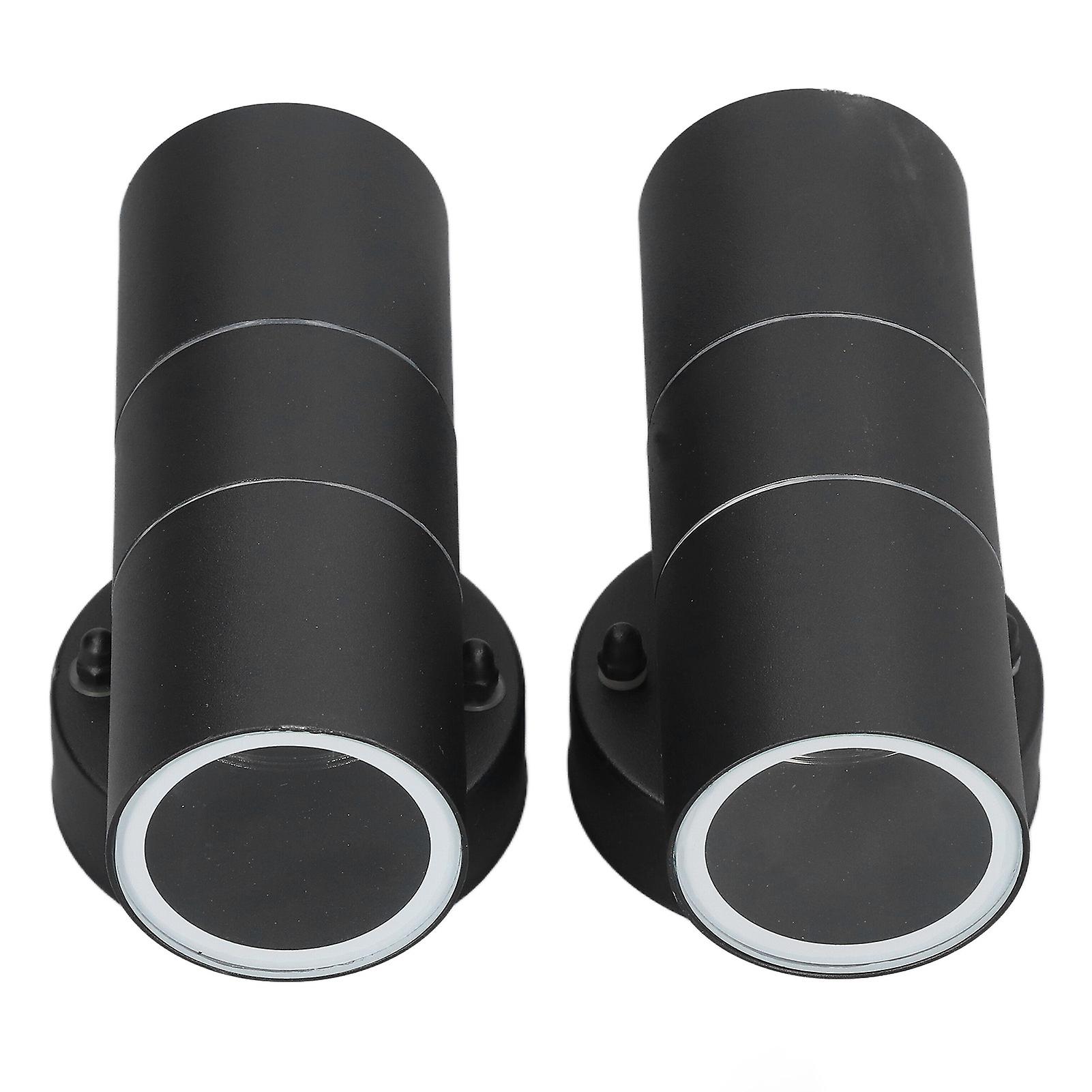 2pcs Gu10 Stainless Steel Outdoor Wall Sconce Waterproof Led Cylinder Up Down Wall Light For Yard Villas Living Rooms 220240vblack