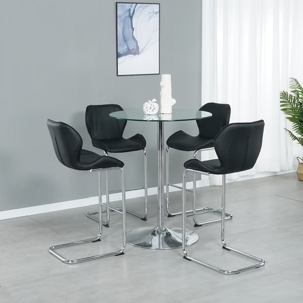 Bar Chair Modern Design with Metal Legs，Set of 4 ，Soft and Comfortable Easy to Assemble for Dining and Kitchen