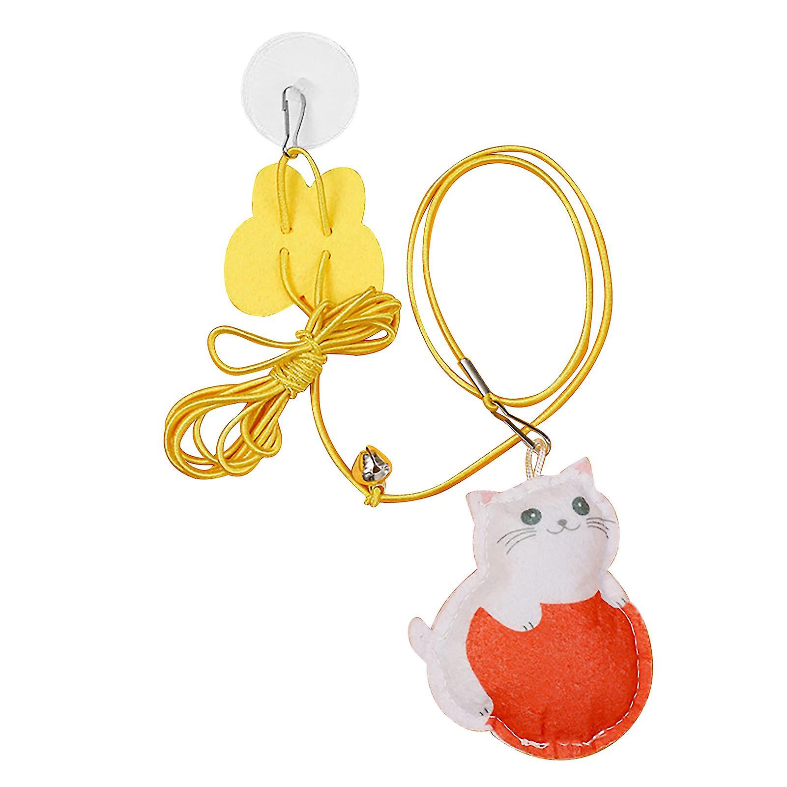 Door Cat Teaser Toy Retractable Replaceable Felt Pendant Elastic Rope Interactive Doorway Kitten Toy Kitten