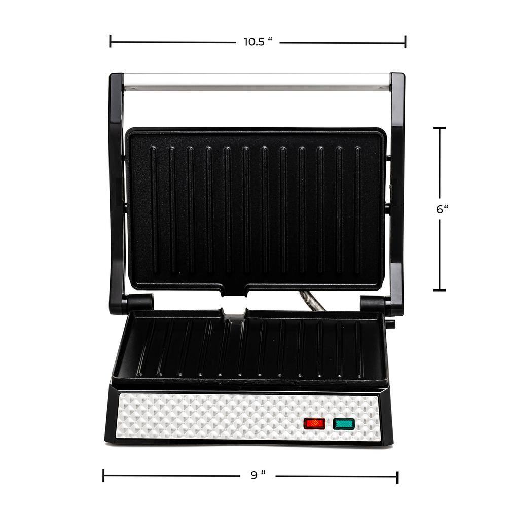 OVENTE GP0540BR Panini Press Grill and Sandwich Maker with Nonstick Coated Plates GP0540BR