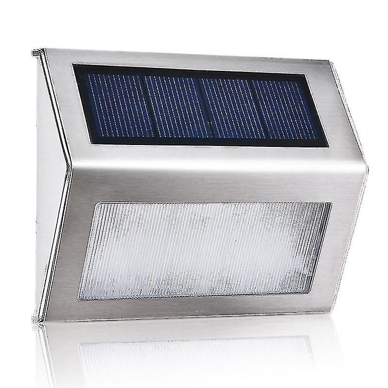 Solar Step Lights， Stainless Steel 3 Leds Outdoor Garden Lights Solar Powered Waterproof For Fence，