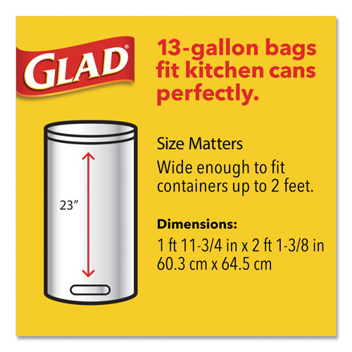 Clorox Glad OdorShield Tall Kitchen Drawstring Bags | 13 gal， 0.95 mil， 24