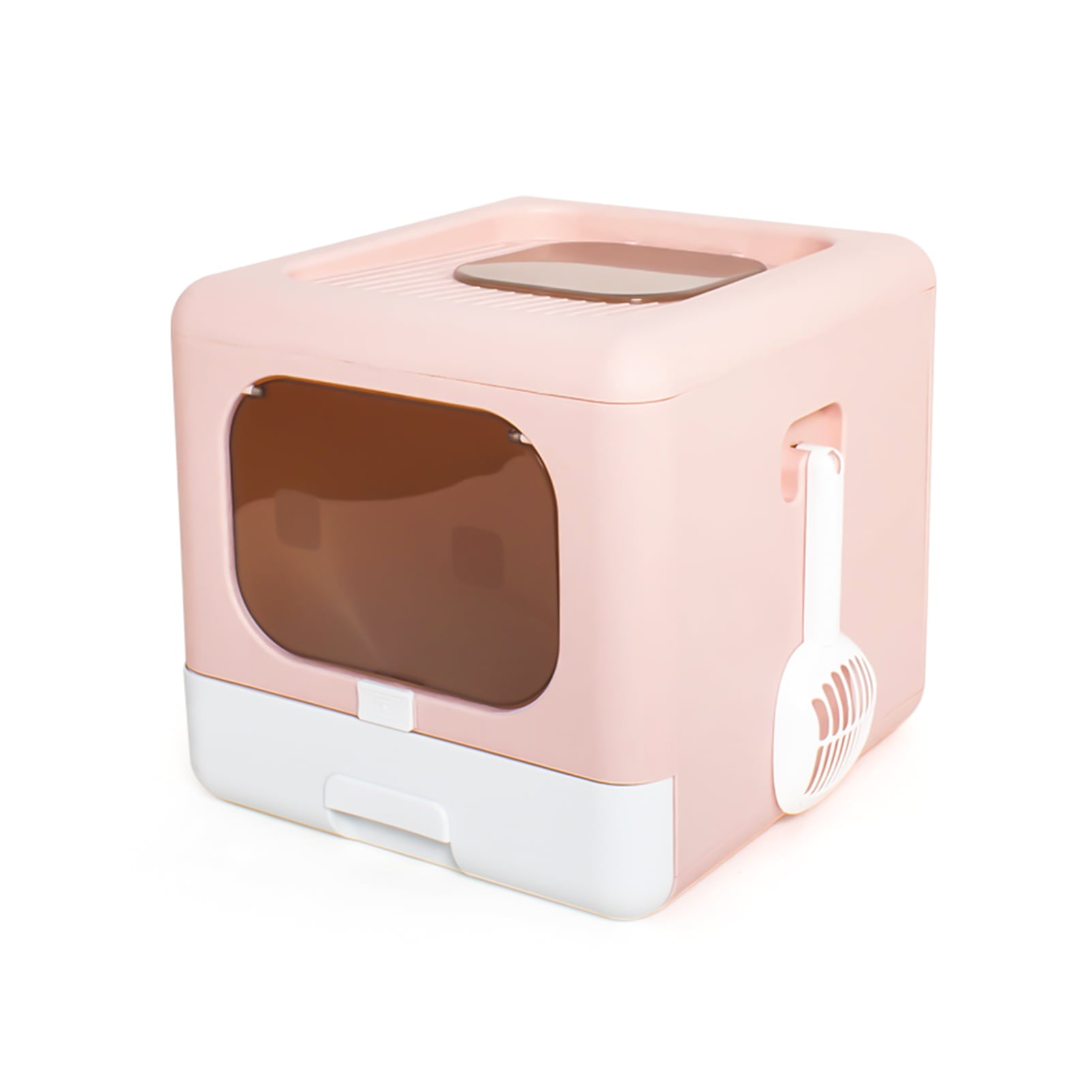 Portable Foldable Cat Litter Box Large Fully Enclosed Cat Potty Toilet Front Entry Exit with Lid Litter