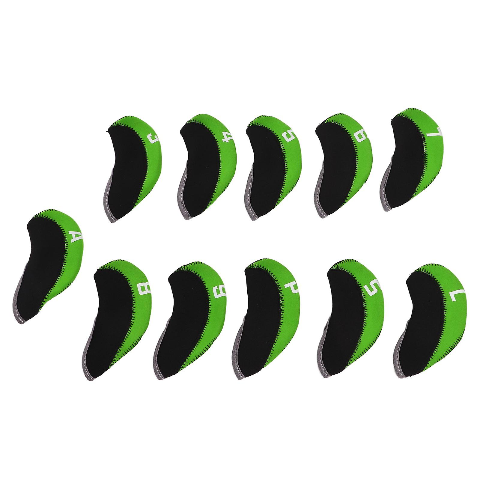 11pcs/set Number Golf Iron Headcover Neoprene Golf Club Iron Head Cover Protective Covergreen