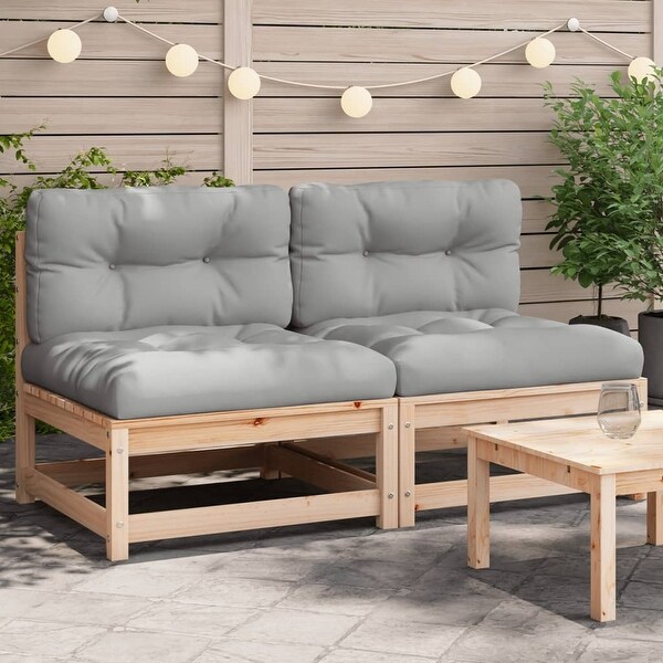 vidaXL Patio Furniture with Cushions Outdoor Sectional Seating Solid Wood Pine