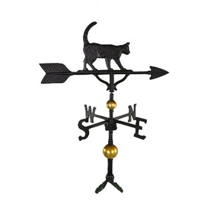 Montague Metal Products WV-381-SB 300 Series 32 In. Deluxe Black Cat Weathervane