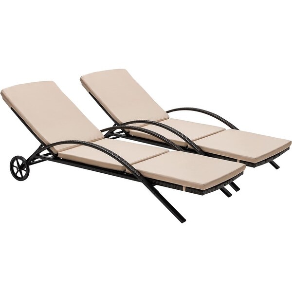 EROMMY Outdoor Patio Lounge Chair，Adjustable Recliner Outdoor Lounge Chairs，Multiple Colors Available