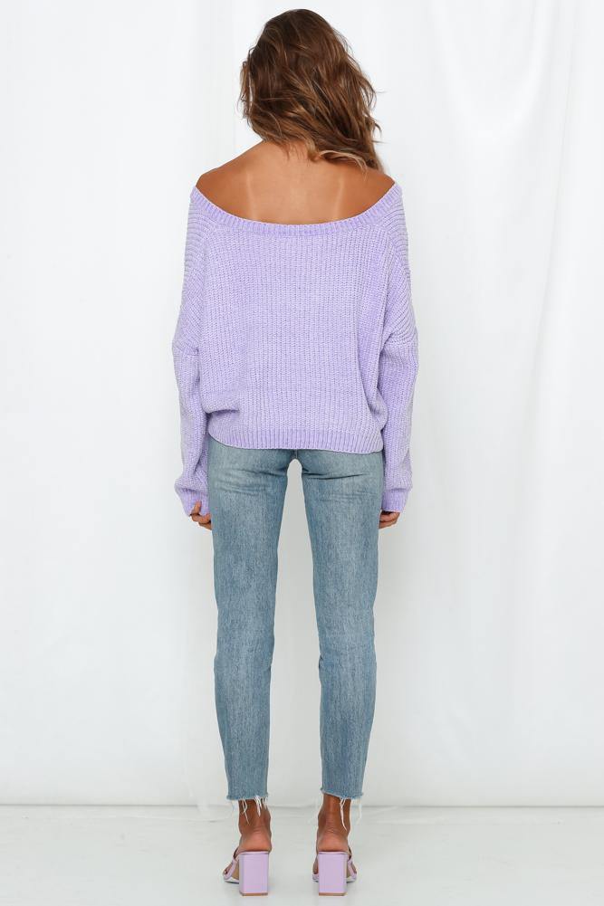 Love Run Knit Crop Lilac