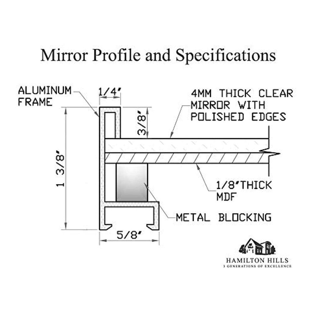 Gold Brushed Metal Vanity Mirror Simple Edge Mirrors 22