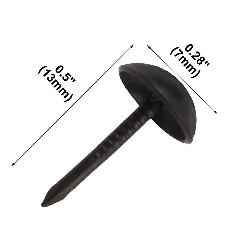 Table Metal Round Head Thumb Tack Nail Pushpin Black 0.28 x 0.5 200pcs