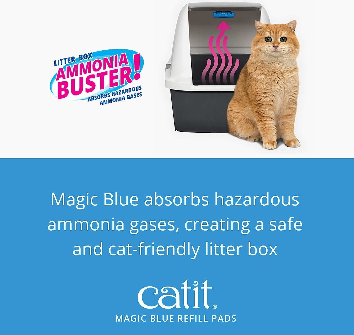 Catit Magic Blue Odor Reducing Refill Cat Litter Pad， 6 count