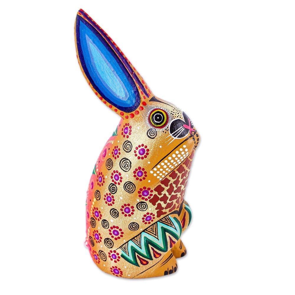 Novica Handmade Magical Rabbit Wood Alebrije Figurine