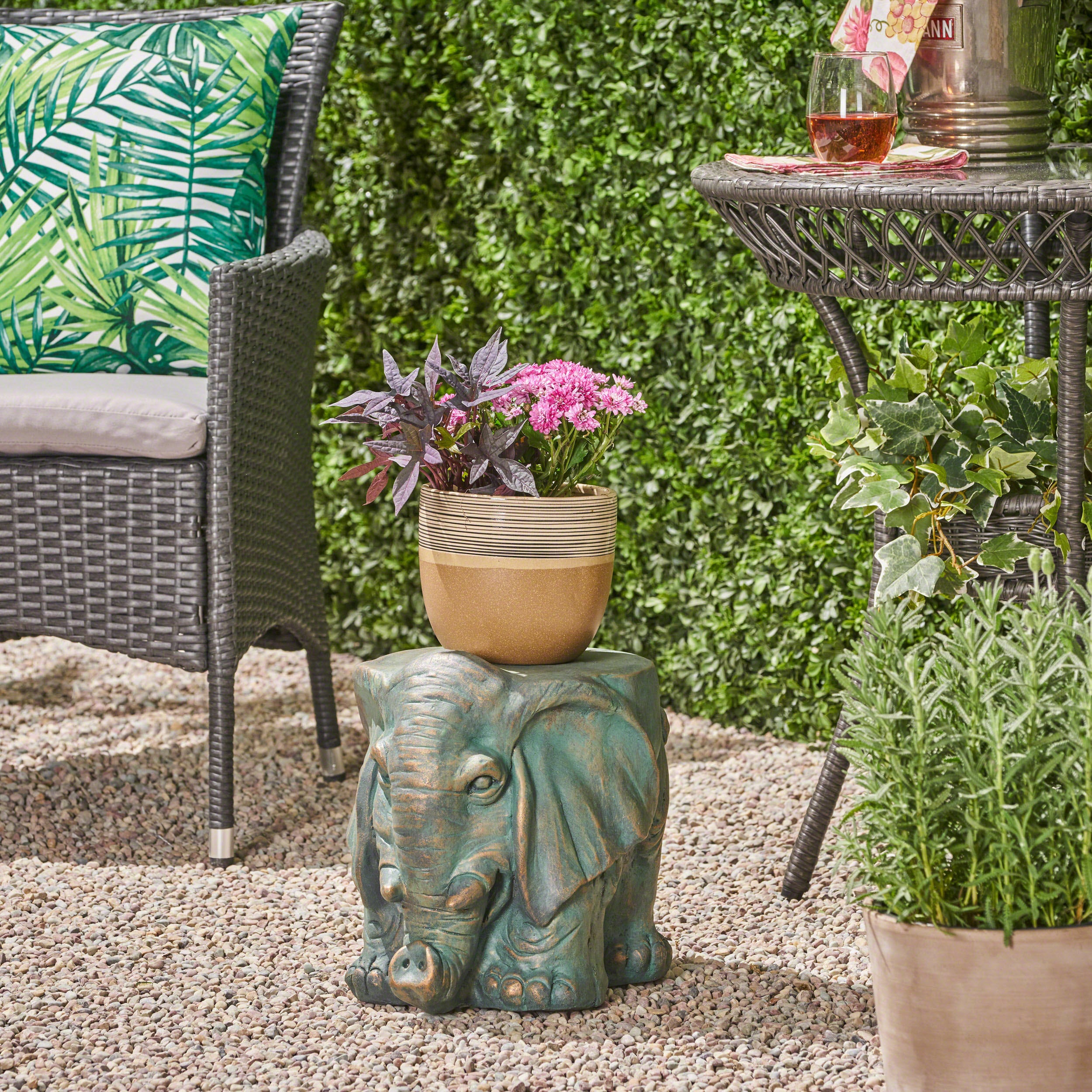 Salome Elephant Garden Stool