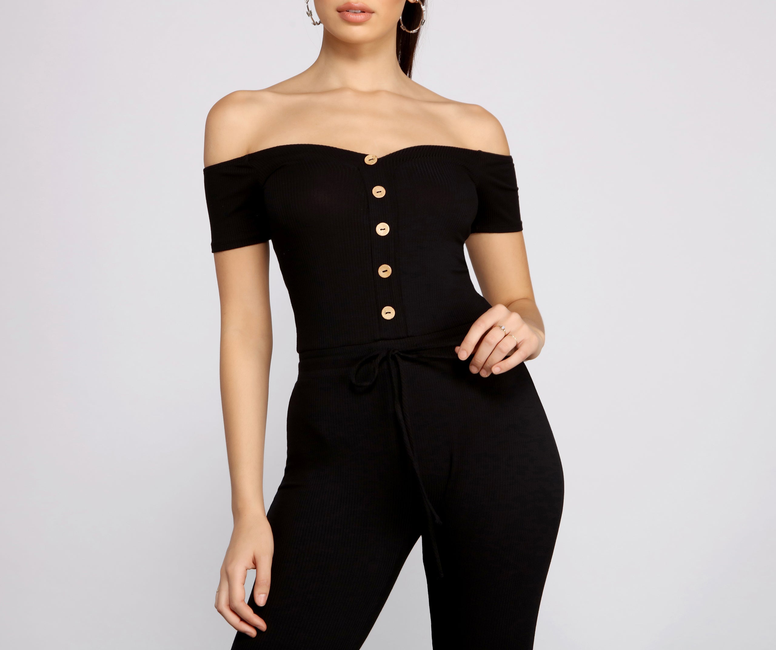 Casually Chic Off The Shoulder Catsuit